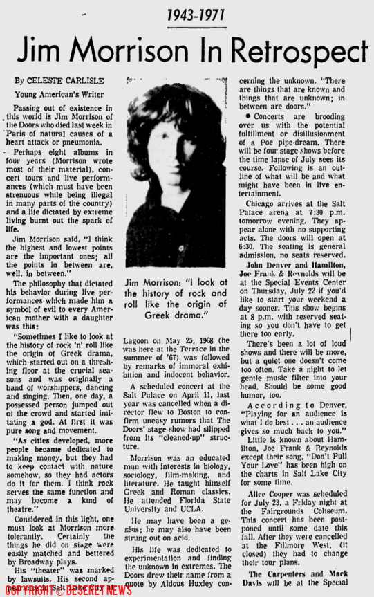 Jim Morrison In Retrospect
