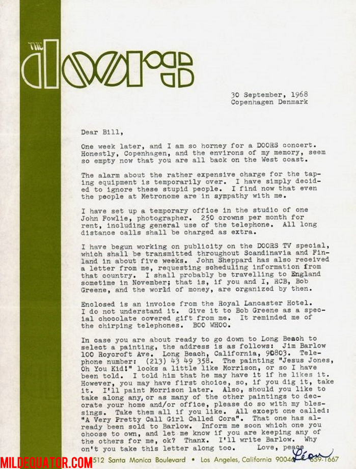 Bill Siddons / Leon Barnard Correspondence