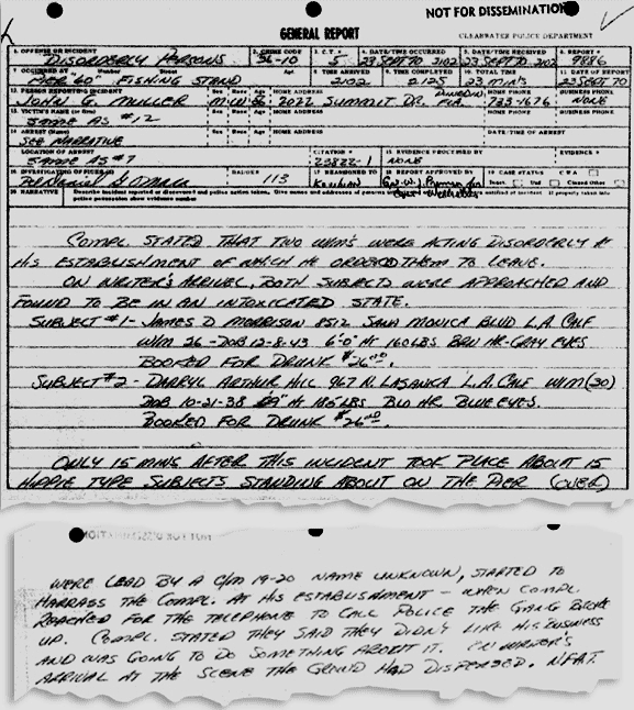 Jim Morrison Clearwater Arrest Report