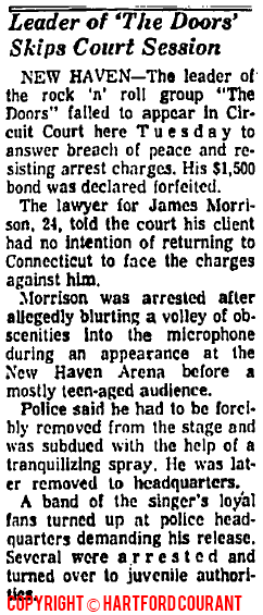 Jim Morrison New Haven Court Date