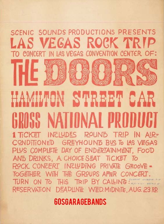 The Doors - Las Vegas Convention Center 1967 - Reservation Flyer