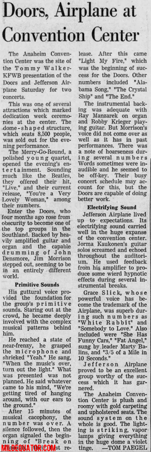 The Doors - Anaheim Convention Center 1967 - Review