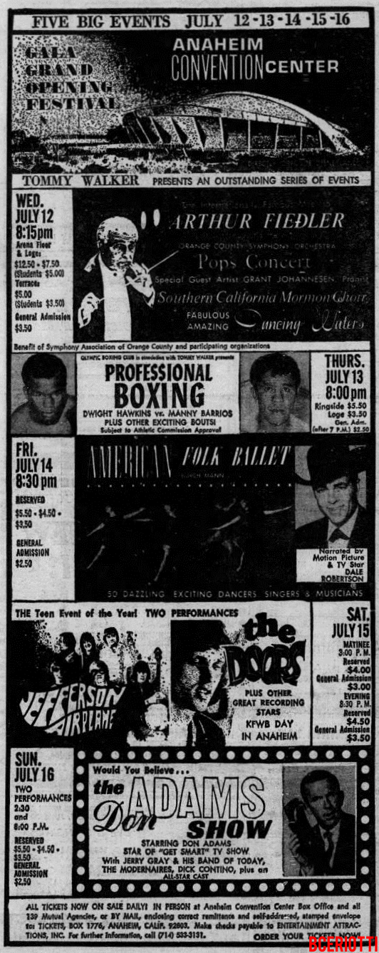 The Doors - Anaheim 1967 - Print Ad
