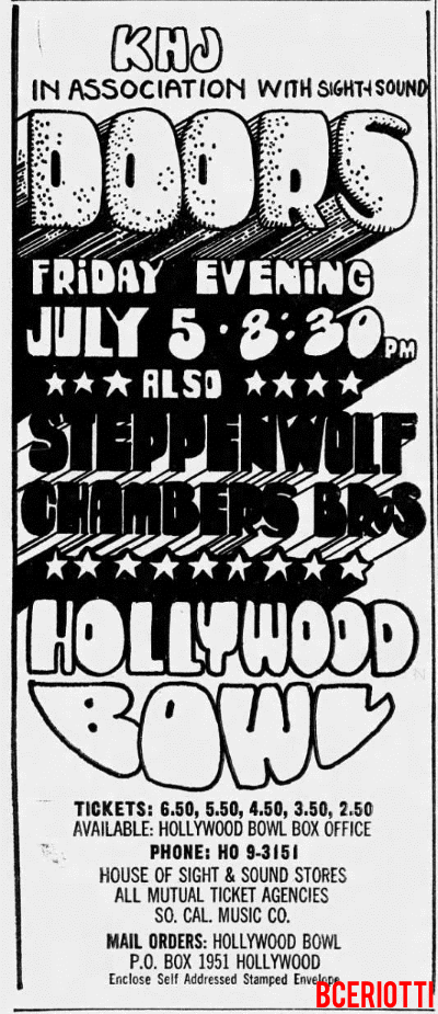 The Doors - Hollywood Bowl 1968 - Print Ad
