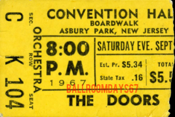 The Doors - Asbury Park 1967 - Ticket