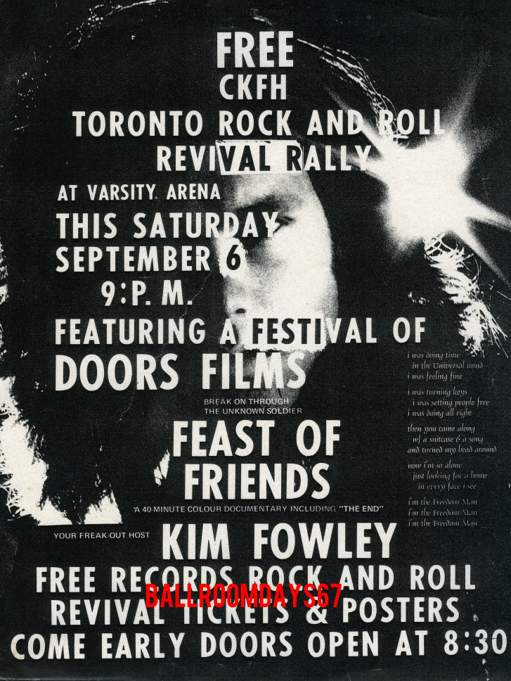 The Doors - Toronto Rock n' Roll Revival - Rally Handbill