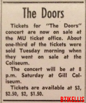 The Doors - Oregon State University 1967 - Type Ad