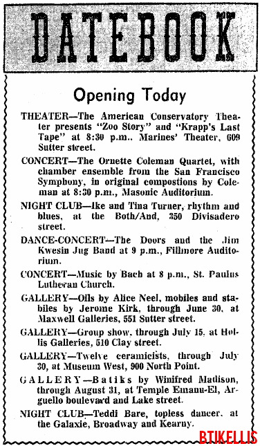 The Doors - Fillmore Auditorium Print Ad