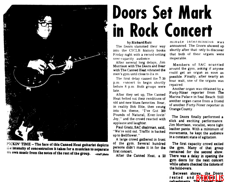 The Doors  San Luis Obispo - California Polytechnic State University 1967
