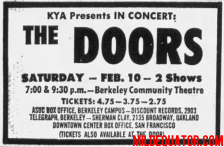 The Doors - Berkeley Community Theatre - Print Ad