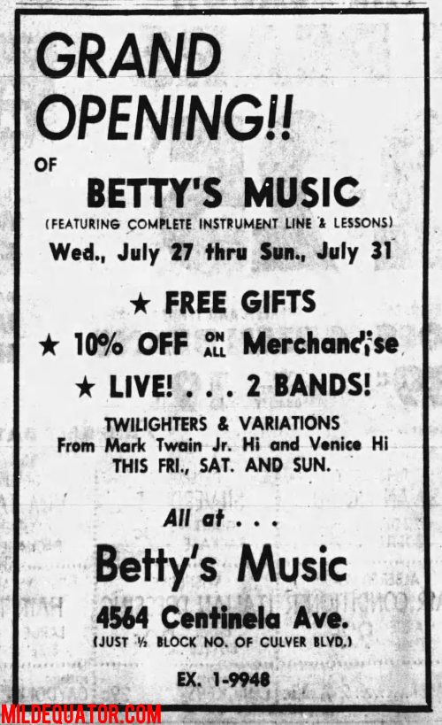 The Doors - Betty's Music 1966 - Print Ad