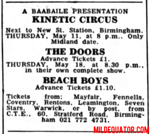 The Doors - Birmingham 1972 - Print Ad