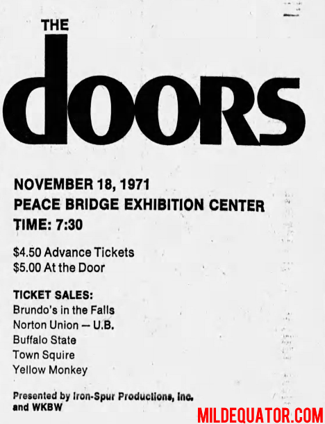 The Doors - Buffalo 1971 - Print Ad