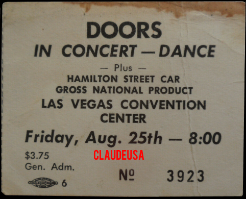 The Doors - Las Vegas 1967 - Ticket