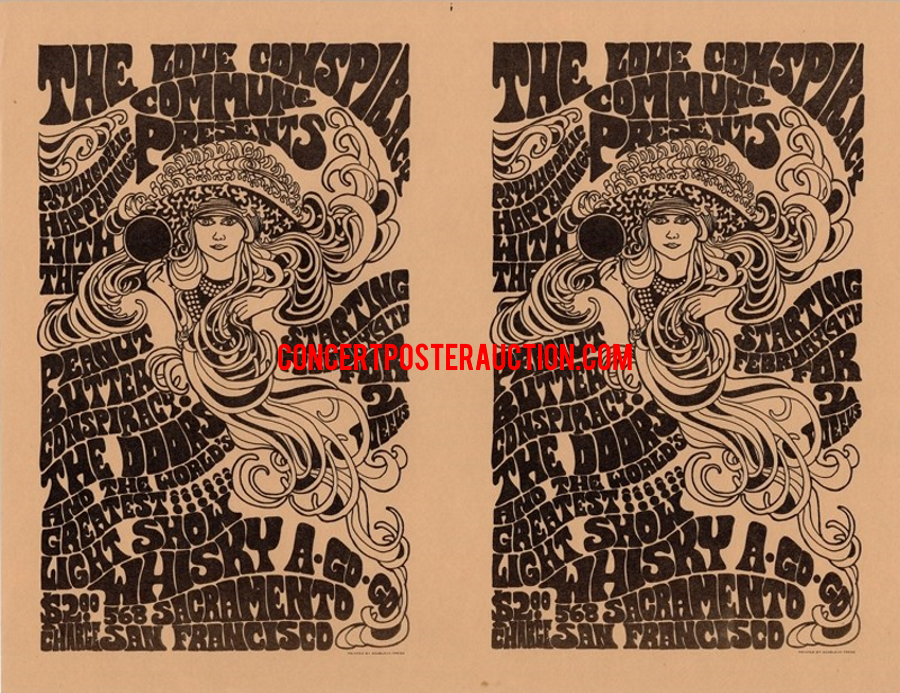 The Doors - Whisky A Go Go - San Francisco 1967 - Uncut Handbill Sheet