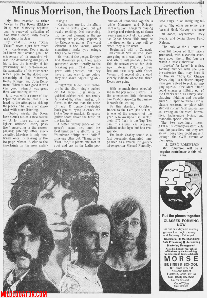 The Doors - Carnegie Hall 1971 - Article