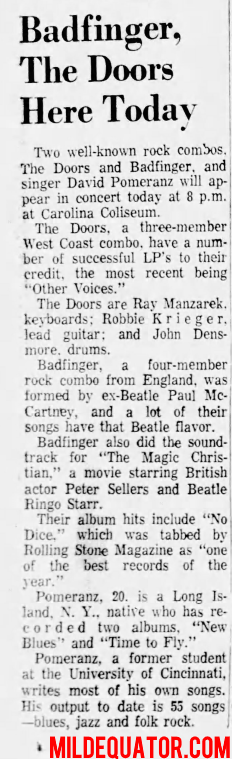 The Doors - Columbia 1972 - Article