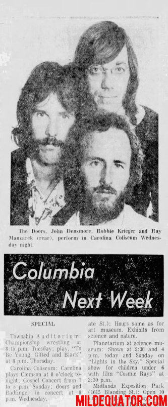 The Doors - Carolina Coliseum 1972 - Print Ad