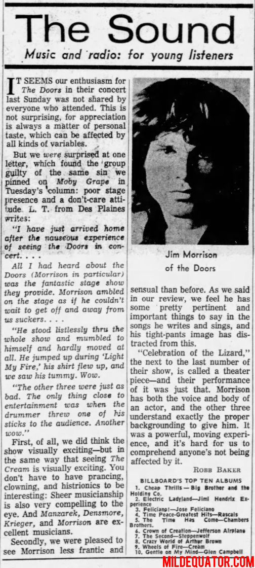 The Doors - Chicago November 1968 - Review