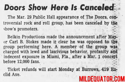 Cleveland 1969 - Cancelled - Article