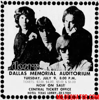 The Doors - Dallas Memorial Auditorium 1968 - Print Ad