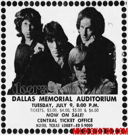 The Doors - Dallas Memorial Auditorium 1968 - Print Ad