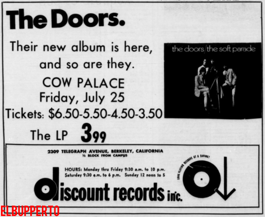 The Doors - Cow Palace 1969 - Print Ad