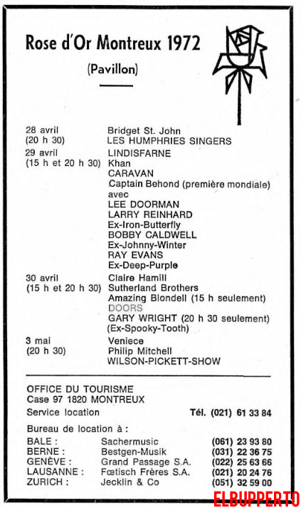 The Doors - Montreux 1972 - Print Ad