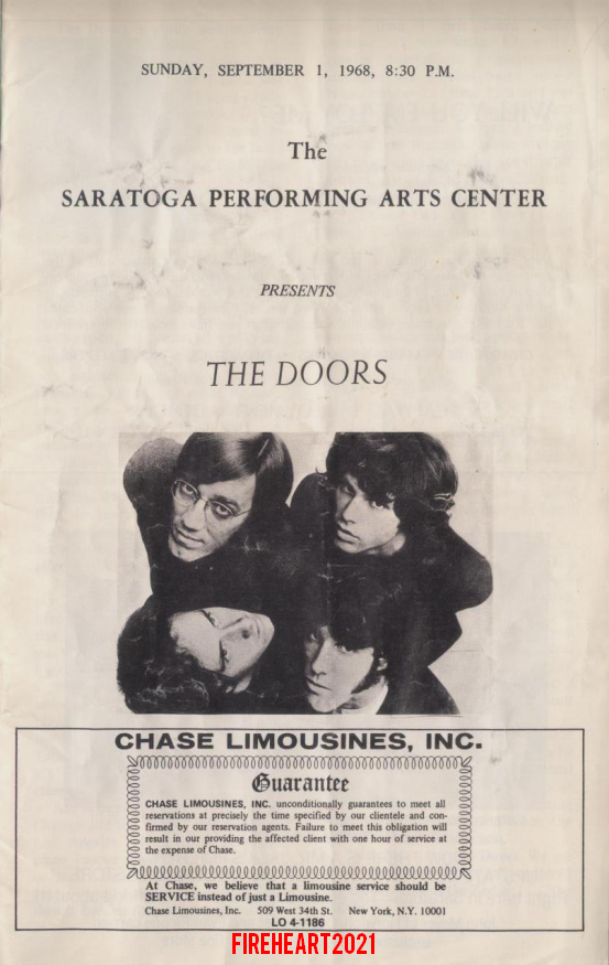 The Doors - Saratoga 1968 - Program