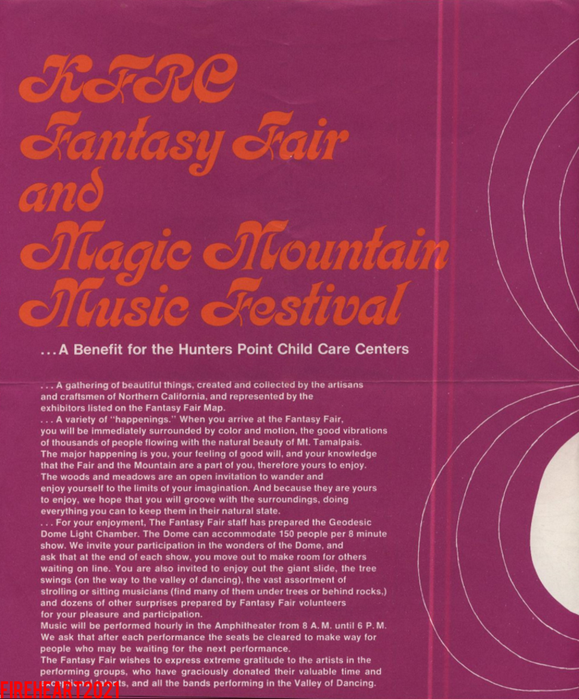 The Doors - Tamalpais Mountain Theater 1967 - Program