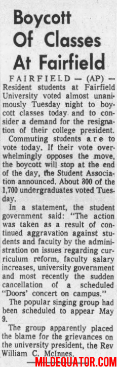 Fairfield University 1970 Cancelled