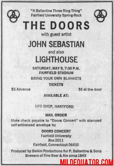 The Doors - Fairfield University Stadium 1970 - Print Ad