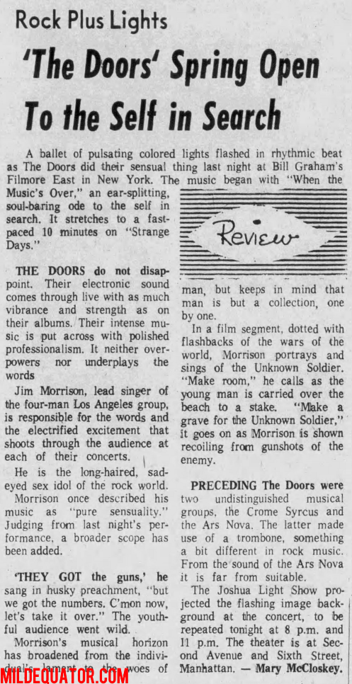 The Doors - Fillmore East 1968 - Review