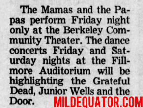 Fillmore January 1967 - Article