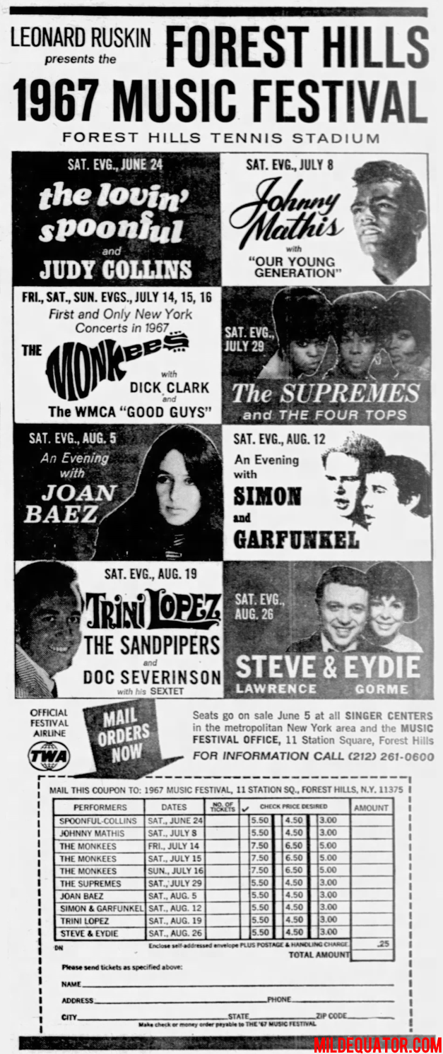 The Doors - Forest Hills Tennis Stadium 1967 - Print Ad