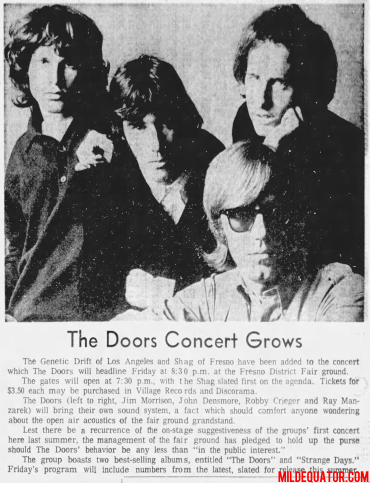 The Doors - Fresno 1968 - Article