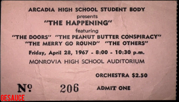 The Doors - Monrovia High School 1967 - Ticket