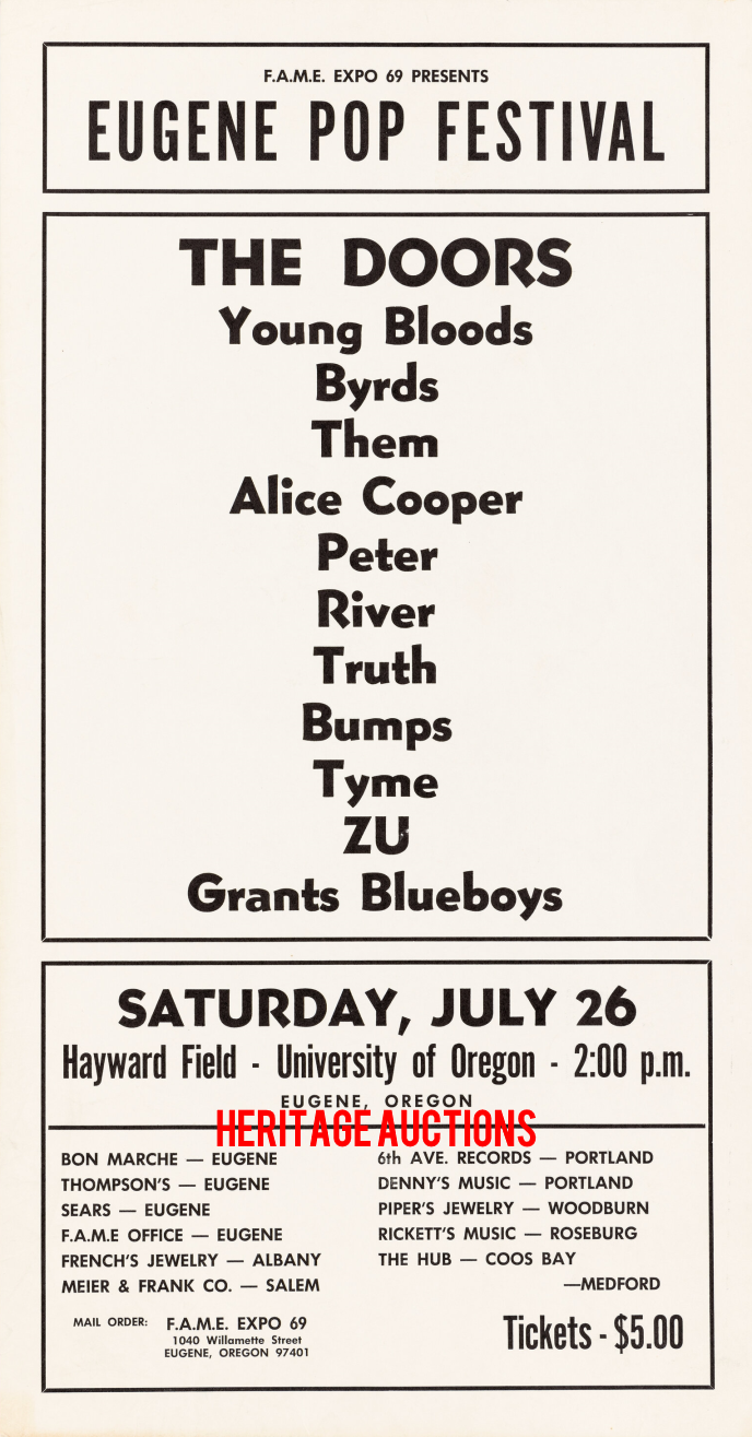 The Doors - Eugene Pop Festival 1969 - Poster