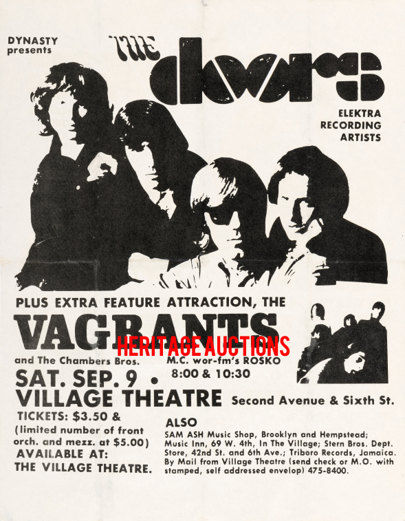 The Doors - Village Theater - Handbill