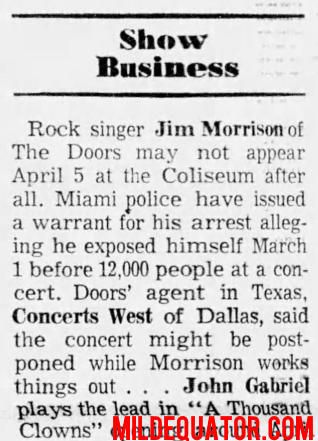 The Doors - Houston 1969 - Article