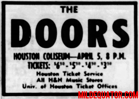 The Doors - Houston 1969 - Print Ad