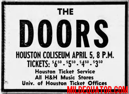 The Doors - Houston 1969 - Print Ad