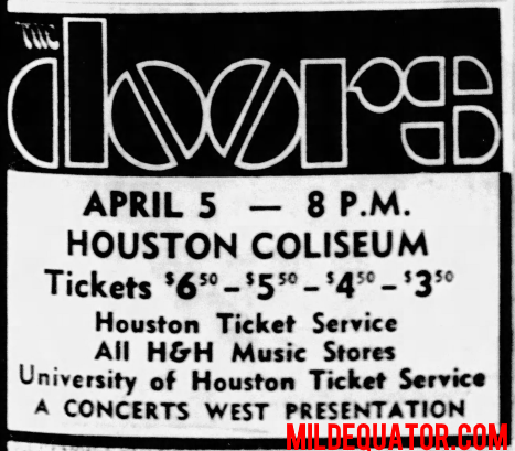The Doors - Houston 1969 - Print Ad