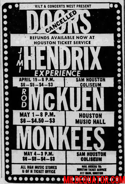 The Doors - Houston 1969 - Print Ad