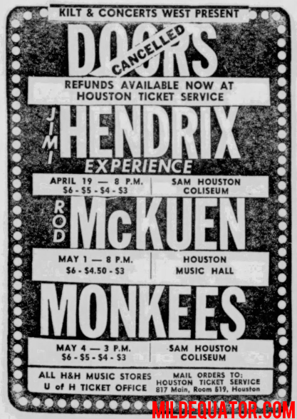 The Doors - Houston 1969 - Print Ad