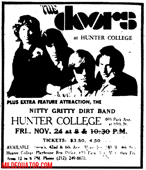 The Doors - Hunter College 1967 - Print Ad
