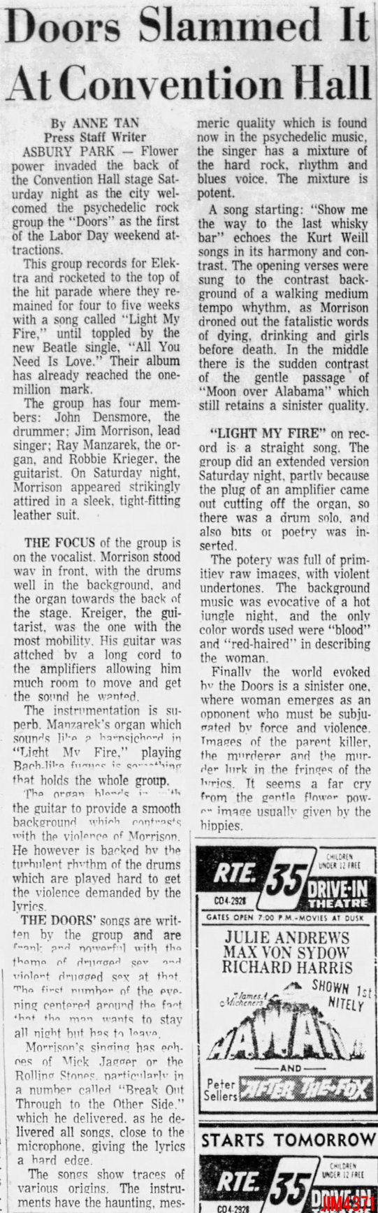 The Doors - Asbury Park 1967 - Review