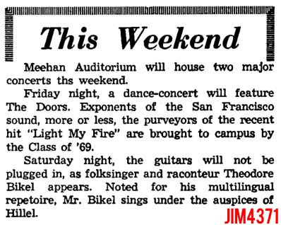 The Doors - Brown University 1967 Article