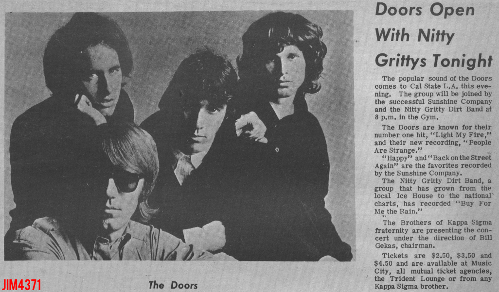 The Doors  San Luis Obispo - California Polytechnic State University 1967