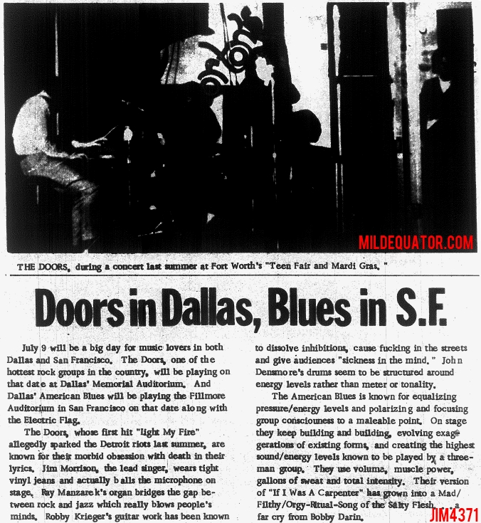 The Doors  Dallas Memorial Auditorium 1968